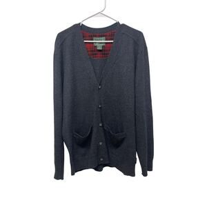 Woolrich Men's Merino Wool cardigan sweater button-front gray size large